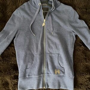 Victoria's Secret Supermodel Essentials Bleu Gray Zip-Up Hoodie